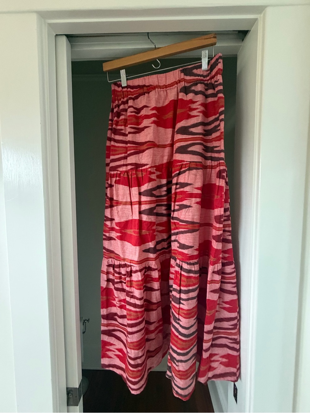 Beau & Ro Ikat Tiered Maxi Skirt